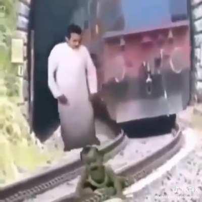 Indian saves a baby from a train ❤️❤️❤️❤️