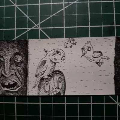 For over a year and a half I've been drawing on a 200 foot receipt roll. Here is a small chunk of it!