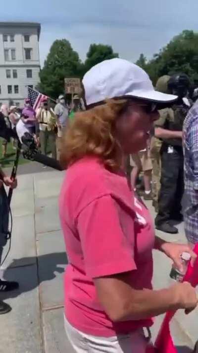 “BLACK LIVES DON’T MATTER” Karen at VT State House