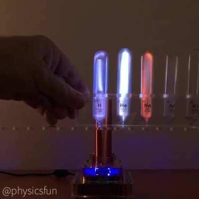 Gases near a tesla coil