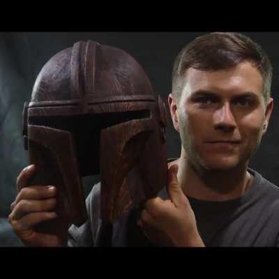 Mandalorian wooden helmet.