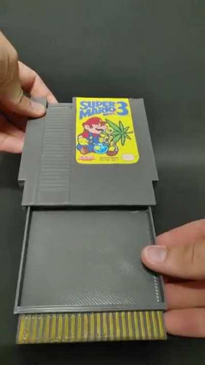 Hidden stash Nintendo cartridge game I made a good friend for his prerolls