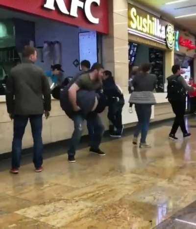 Spontaneous aggressive fight at a local food court