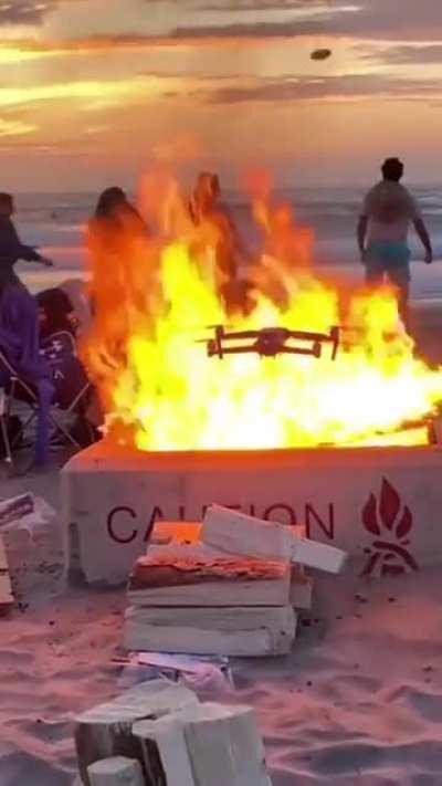 WCGW Flying a drone over fire