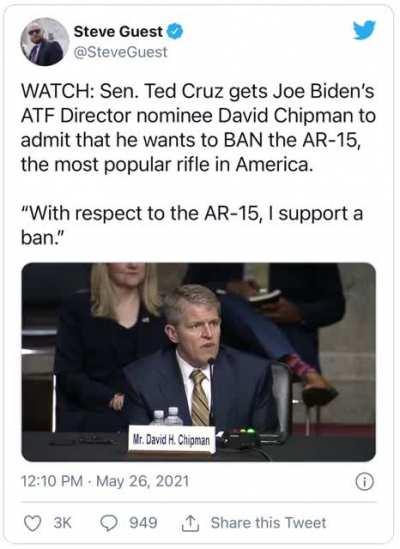 He supports an AR-15 ban