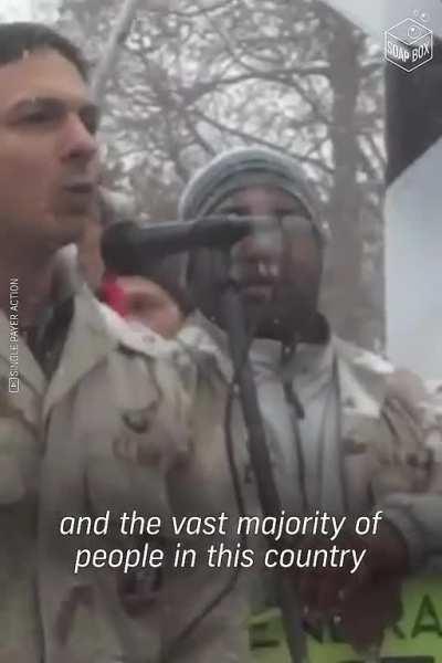 War veteran Michael Prysner exposing the U.S. government in a powerful speech. He along with 130 other veterans got arrested after.