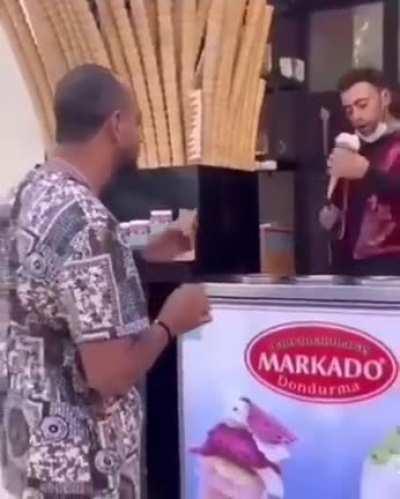 Just watching someone beat the turkish ice cream guy is so satisfying to me