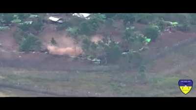 Danu PDF drone force bombing Myanmar Army outpost with Drones & Mortar fire