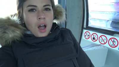 Victoria Alouqua Playing with Herself on Ski Lift 