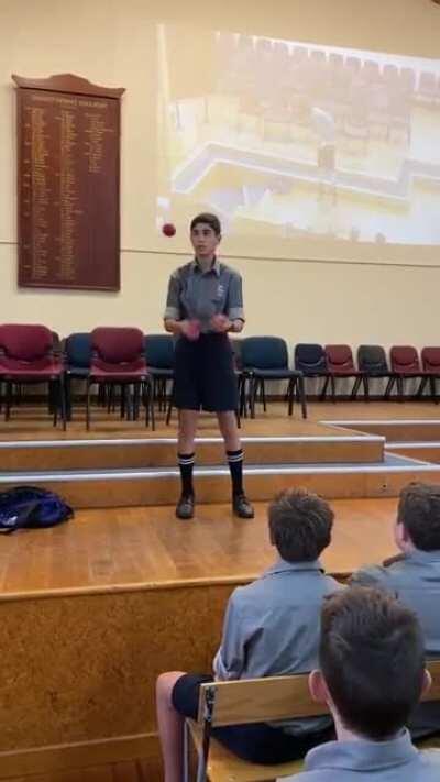 Juggling in front of 1700 boys at my school