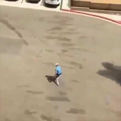 WCGW throwing a coke bottle at the 4th floor.