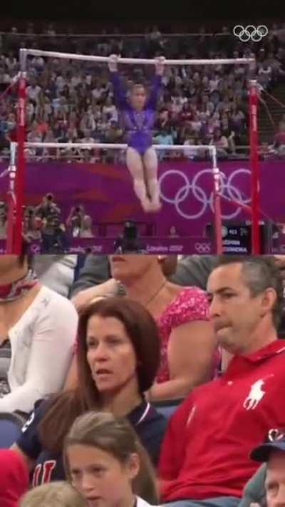 Aly Raisman's parents watching her compete is complete gold.