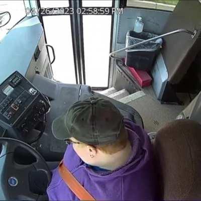 13-year-old Michigan schoolboy steers school bus to safety after driver passes out