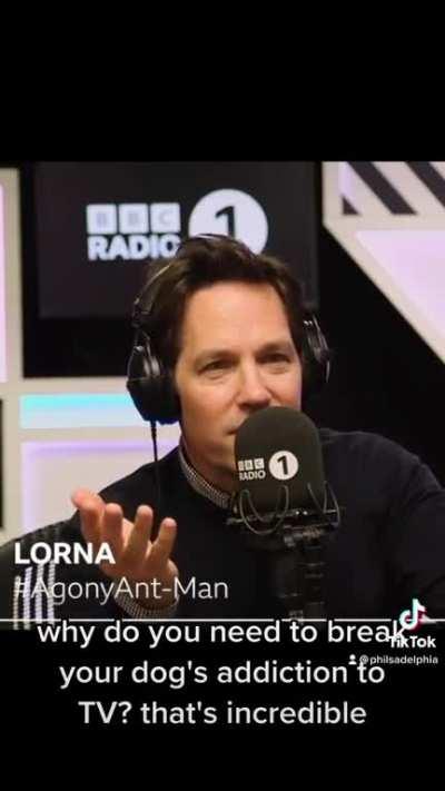 Paul Rudd giving a random caller advice