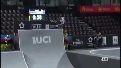 Logan Martin on a BMX bike (his winning run from the 2021 UCI BMX Championships)