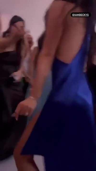 Becky dancing during her friend's wedding in Miami a few days ago