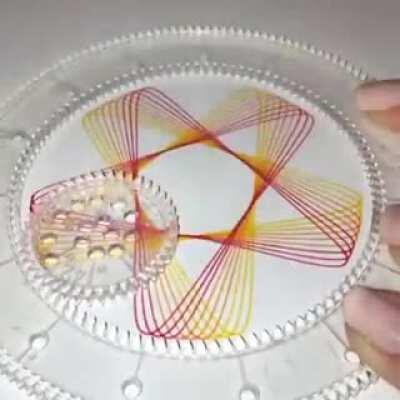 Spirograph rainbow in video