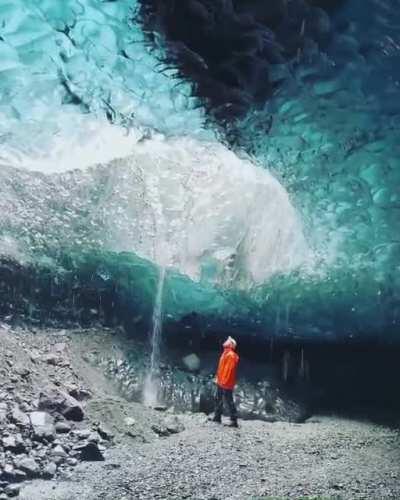 Incredible colours inside a Glacier Cave...