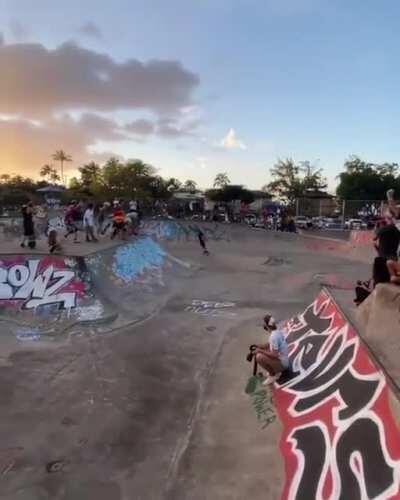 Dude reinvents boundaries at the skate park