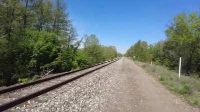Ann Arbor Walk - 4K 60FPS - Little Trail - Railroad - Secret Turtle Hangout Spot - 3D Audio - ASMR [6:50]