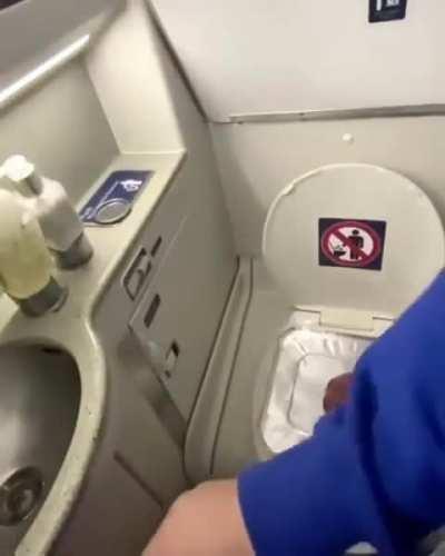 Cooking in airplane WC