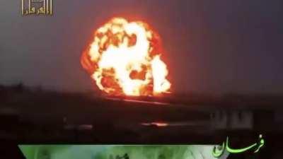 Huge fuel explosion from tanker truck VBIED