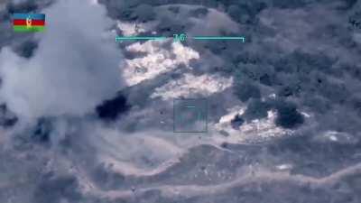 Azerbaijani TB-2 UCAVs hitting Armenian positions 27.09.2020