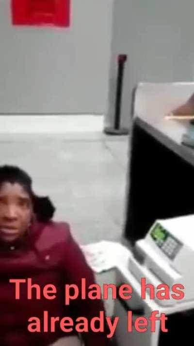 Woman pretends to be dead at airport