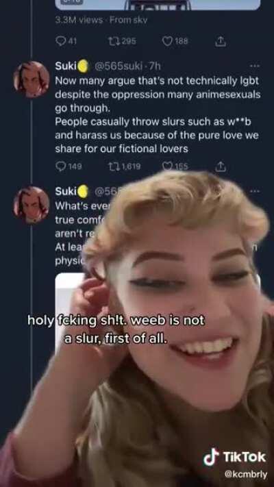 Fat cow makes an entire tiktok dedicated to invalidating animesexuals