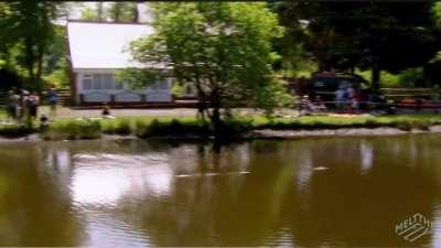 Stone skimming official world record (121.8m) Dougie Isaacs