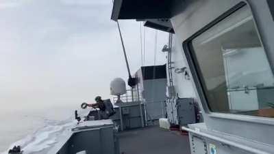 Royal Marines boarding ship with jet suits