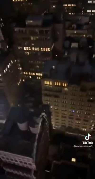 Pissing off a balcony in new york