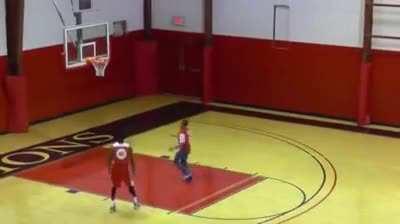 Kid will win $10,000 in college tuition if he can make a free throw, layup, and half court shot in 30 seconds. Wait for the ending.