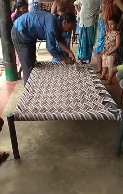 Weaving a Charpai Bed