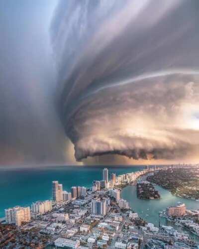 Storm clouds in the sky over Miami