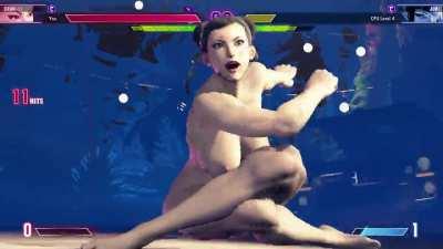 Chun-Li and Juri fighting nude in Street Fighter 6