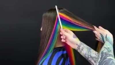 Rainbow hair colour