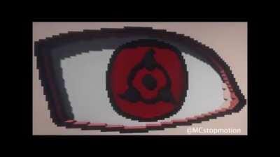 Sharingan stop motion using Minecraft