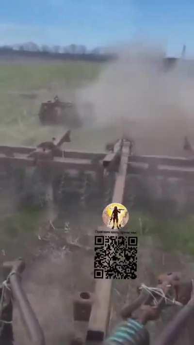 Ukrainian farmer hits several ap mines with his disc harrow