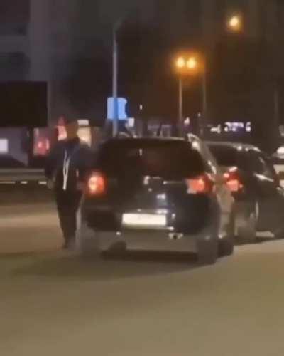 WCGW messing with a car on the road