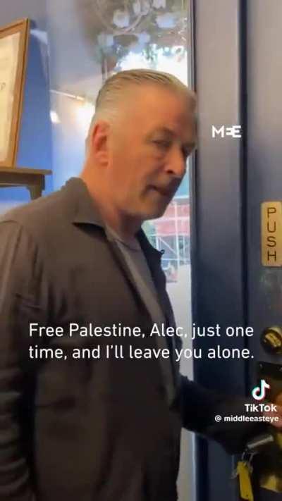 Harassing Alec Baldwin for Palestine