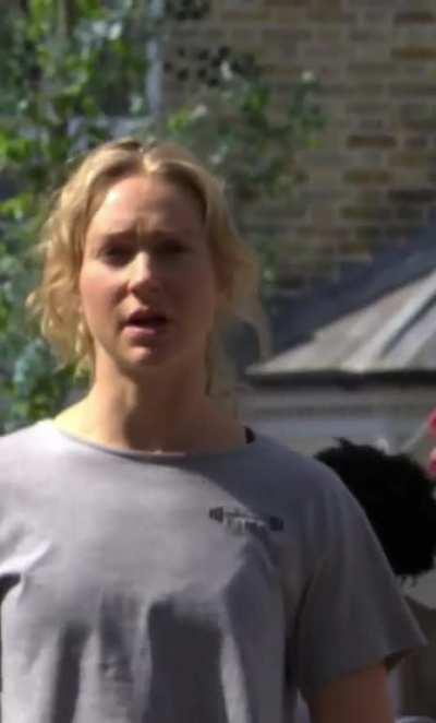 Nancy Carter (Maddy Hill) in gym wear