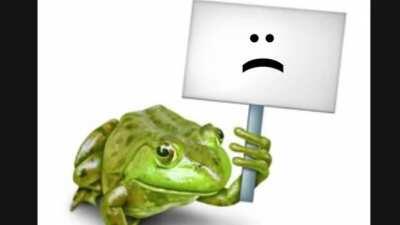 frog frown : (