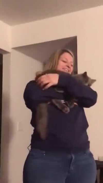 The way this cat gets picked up