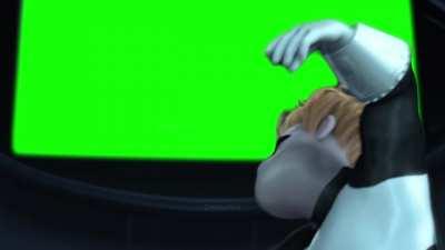 [GREEN SCREEN] The Incredibles &quot;You gotta admit this is cool!&quot; Syndrome pointing at giant screen Meme Template