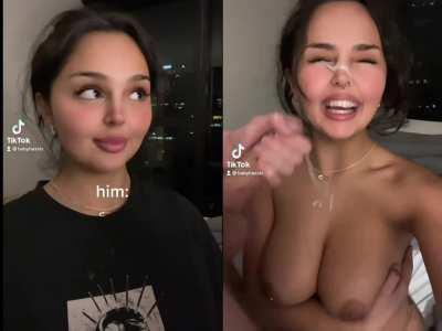 Big Tits Busty Cumshot Facial TikTok Porn GIF