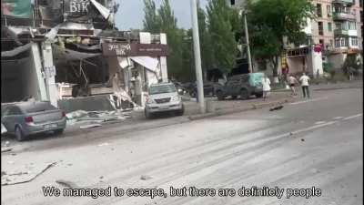 A rocket hit the restaurant we were dining at in Kramatorsk.