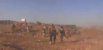 POV death: rebels gain the element of surprise in a hasty mechanized assault on a Hezbollah FOB, but lack any apparent C2 and fail to press their advantage, gradually losing the initiative, with at least two fighters filming their own deaths in the proces