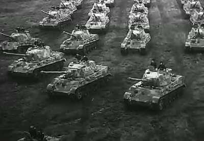 Big German tanks, a lot of them