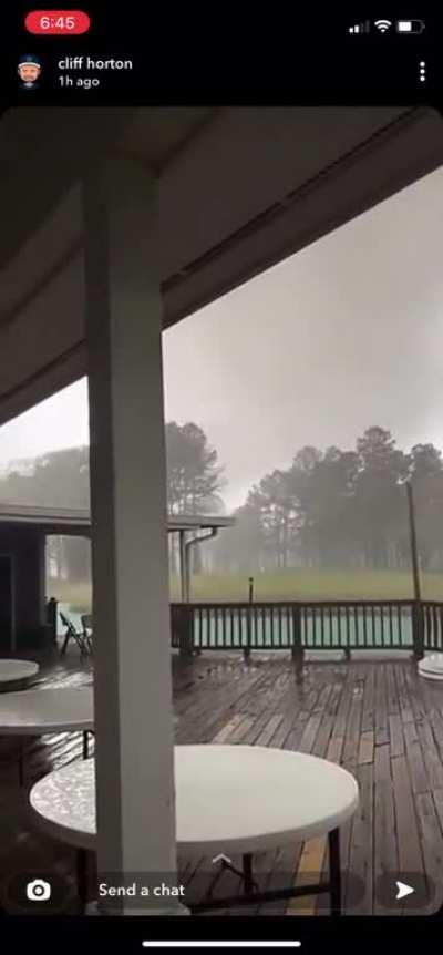 &quot;Well, there goes the roof&quot; - Man anchored to patio by his enormous balls